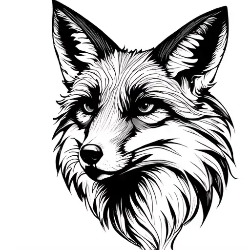 fox head tattoo design idea