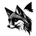 fox head tattoo design idea