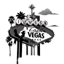 las vegas sign, with dad and son, with sunset tattoo design idea