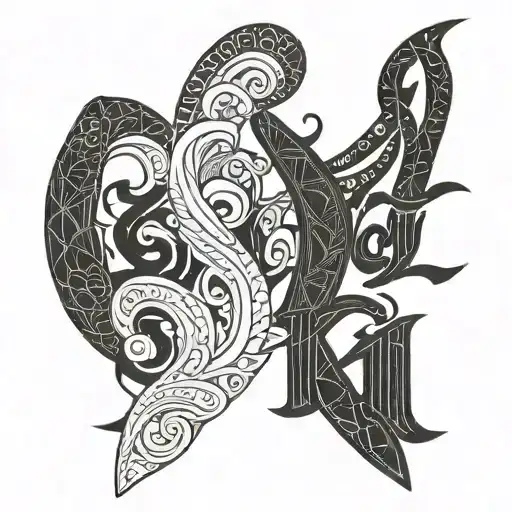 name tattoos Kali in horizontal  line tattoo design idea