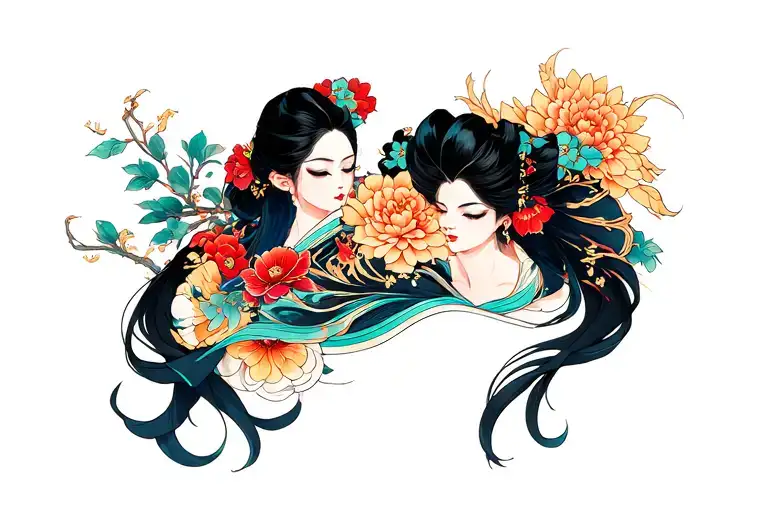 a cool anime gemini tattoo design idea