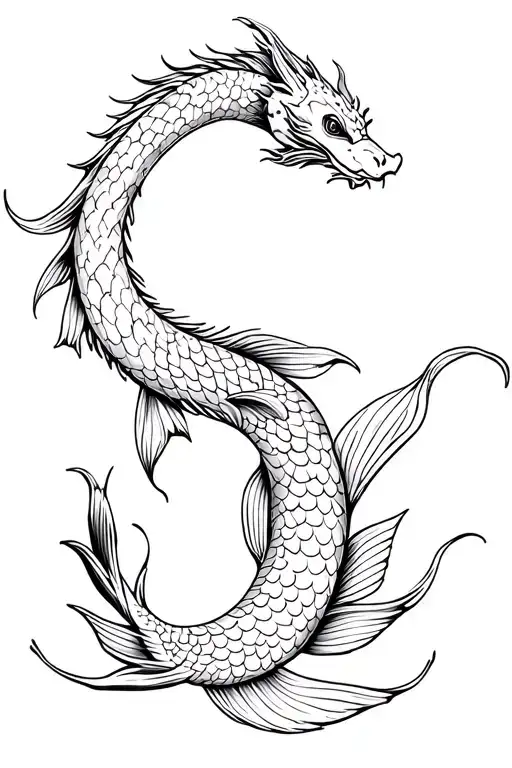 koi fish dragon tattoo design idea