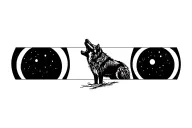 wolf howling at the moon tattoo design idea