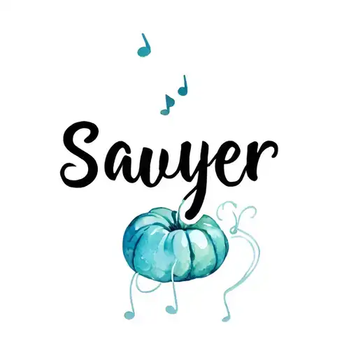 "Sawyer" female cartoon bean listening to music tattoo design idea