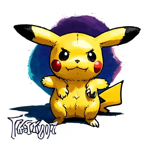 voodoo doll pikachu pokemon tattoo design idea