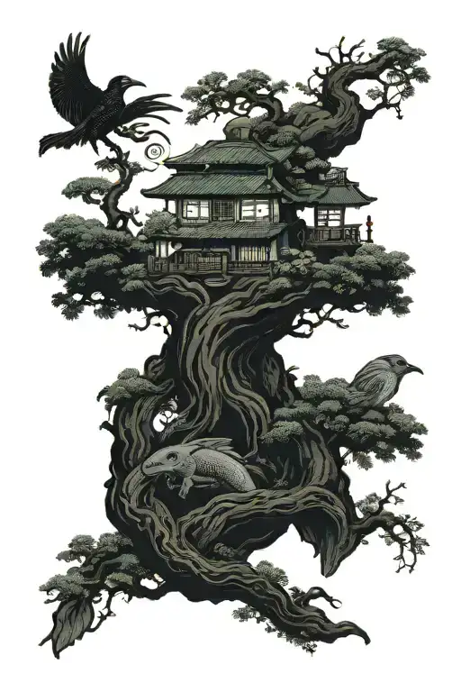 eyeball,,dragon coil,roses,big tree of life,waterfall,moon,whale,nasty,crow, snakes,earth,mushrooms,marijuana leaf tattoo design idea