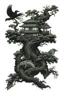 eyeball,,dragon coil,roses,big tree of life,waterfall,moon,whale,nasty,crow, snakes,earth,mushrooms,marijuana leaf tattoo design idea