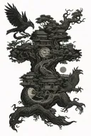 eyeball,,dragon coil,roses,big tree of life,waterfall,moon,whale,nasty,crow, snakes,earth,mushrooms,marijuana leaf tattoo design idea