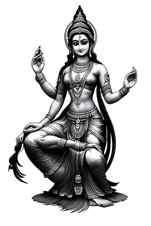 apsara dancer temple tattoo design idea