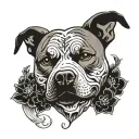 pit bull dog tattoo design idea