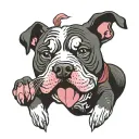 pit bull dog tattoo design idea