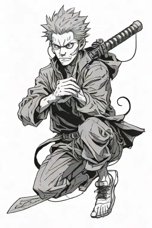 Toji Fushiguro Jujutsu Kaisen tattoo design idea