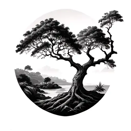 Brazilian tree tattoo design idea