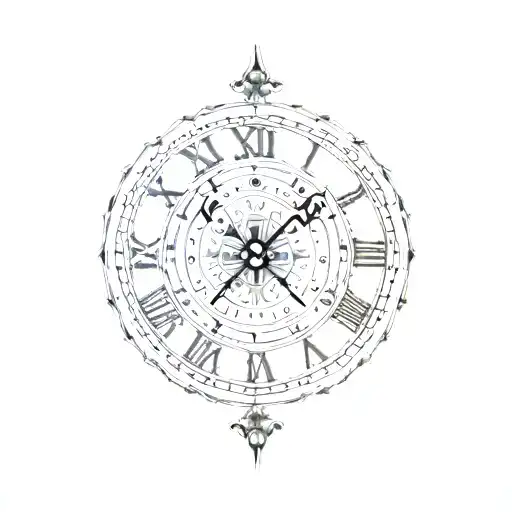 Roman numeral clock simple tattoo design idea