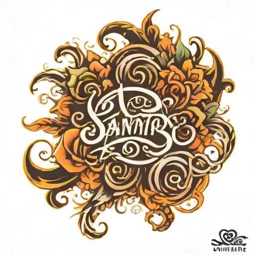 calligraphy SANTOS tattoo design idea