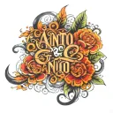 calligraphy SANTOS tattoo design idea