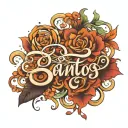 calligraphy SANTOS tattoo design idea