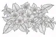 lemons on vine with flowers tattoo design idea