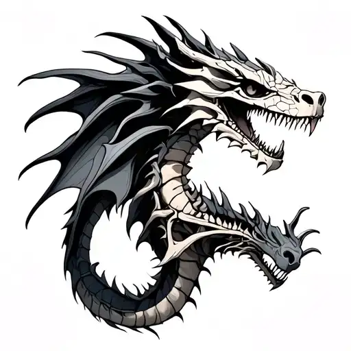skeletal dragon tattoo tattoo design idea