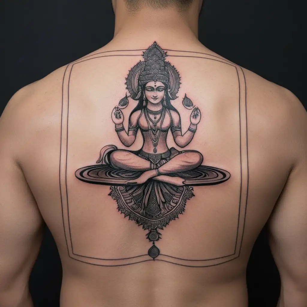 goddess lakshmi symbol for wealth tattoo design idea