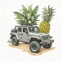 jeep gladiator beach pineapples inside tattoo design idea