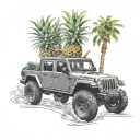 jeep gladiator beach pineapples inside tattoo design idea