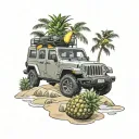 jeep gladiator beach pineapples inside tattoo design idea