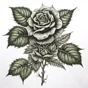 roses and weed leaf tattoo design idea