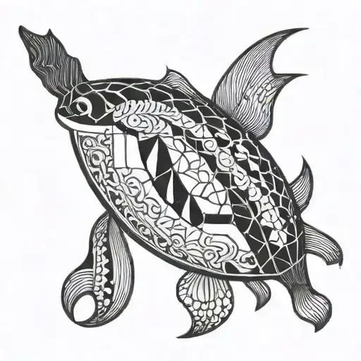 sea creature simple tattoo design idea