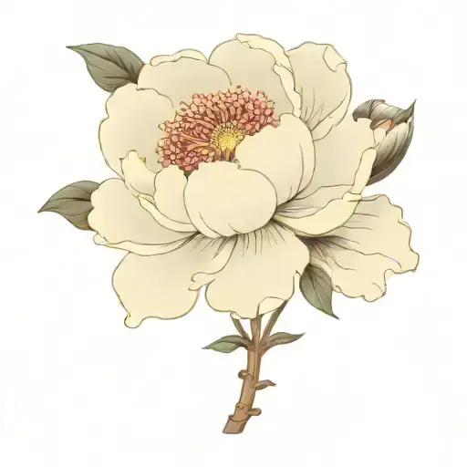 peony flower tattoo design idea