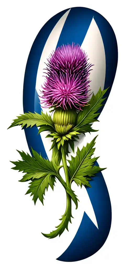 rugby, Scotland flag, thistle flower tattoo design idea