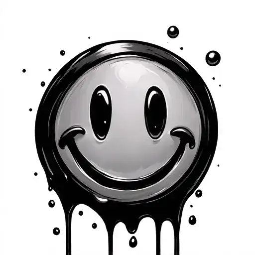 Melting Smiley Face tattoo design idea