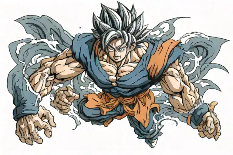 goku ultra instinct tattoo design idea