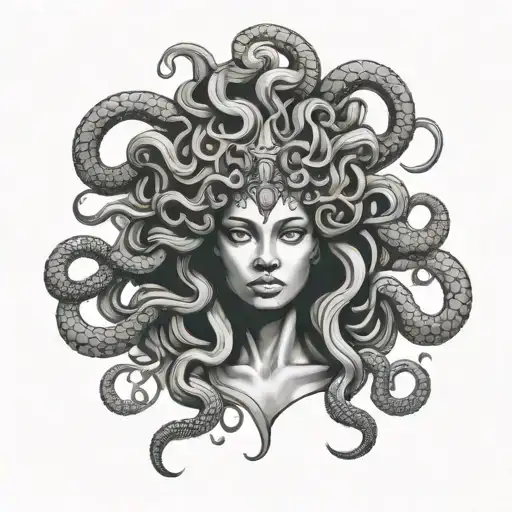 African American Medusa tattoo design idea