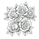 three roses blooming tattoo design idea