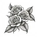 three roses blooming tattoo design idea