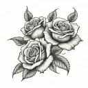 three roses blooming tattoo design idea