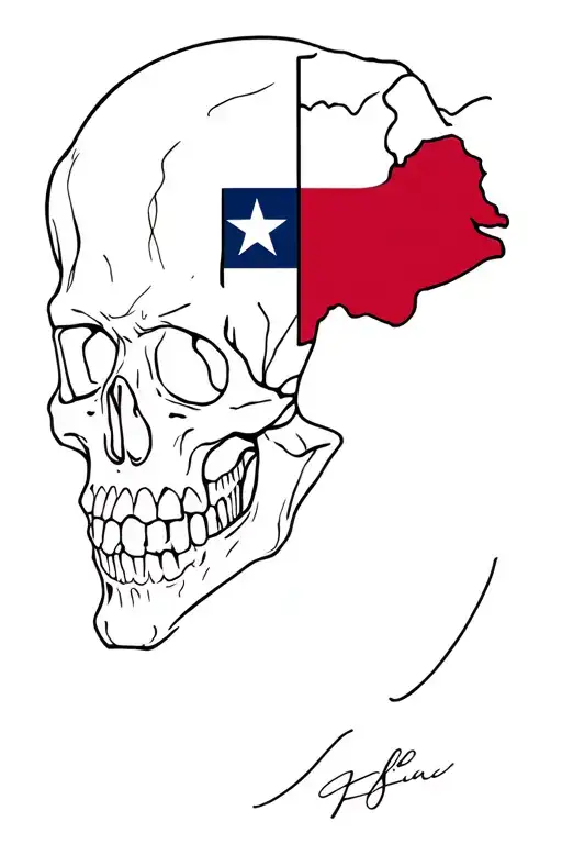 skull and texas flag tattoo design idea