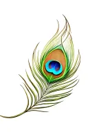 Colourful peacock feather attached tattoo design idea