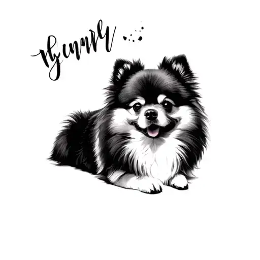 my dog passed away. in the memory of hiim. he's a brown pomeranian tattoo design idea