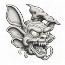 Brain from "pinky and the brain" mit schiebermütze tattoo design idea