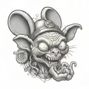 Brain from "pinky and the brain" mit schiebermütze tattoo design idea