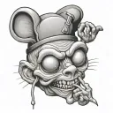 Brain from "pinky and the brain" mit schiebermütze tattoo design idea