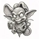 Brain from "pinky and the brain" mit schiebermütze tattoo design idea