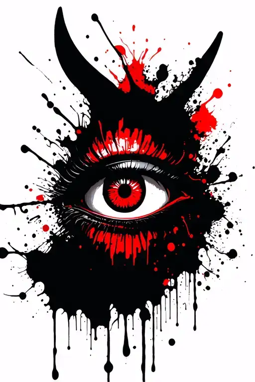 Dark Demon eye tattoo design idea
