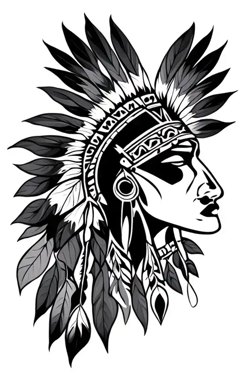 native Cherokee tribal patterns tattoo design idea