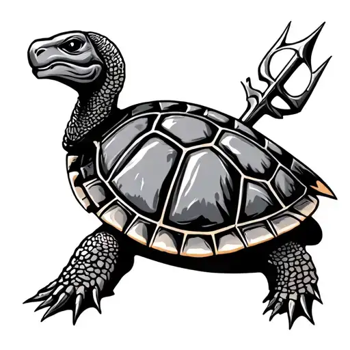 TURTLE Shellback TRIDENT tattoo design idea