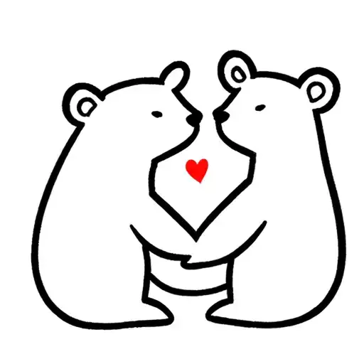 love bears facing each other tattoo design idea