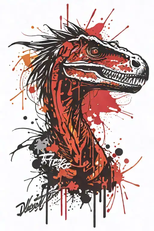 calligraphy, velociraptor tattoo design idea