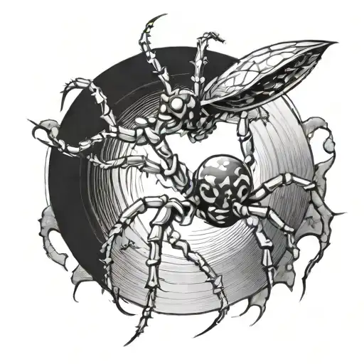 SPINDER ON A VINYL ALBUM COVER tattoo design idea